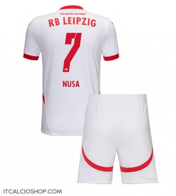 RB Leipzig Antonio Nusa #7 Prima Maglia Bambino 2024-25 Manica Corta (+ Pantaloni corti)